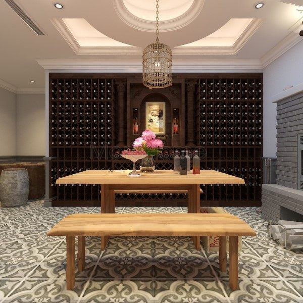 Thiết kế nội thất hầm rượu biệt thự Vinhome RiverSide - Hoa Phượng